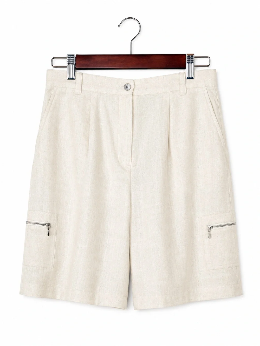 Lauren Ralph Lauren 100% Linen Cargo Shorts | Coastal Quiet Luxury Cream Shorts